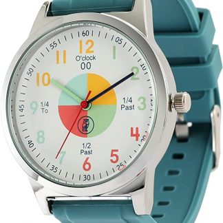 Analog Watches for Kids Telling Time Teaching Tool (Great for Boys and Girls Ages 5-15) - Green