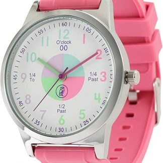 Analog Watches for Kids Telling Time Teaching Tool (Great for Boys and Girls Ages 5-15) - Rose Pink